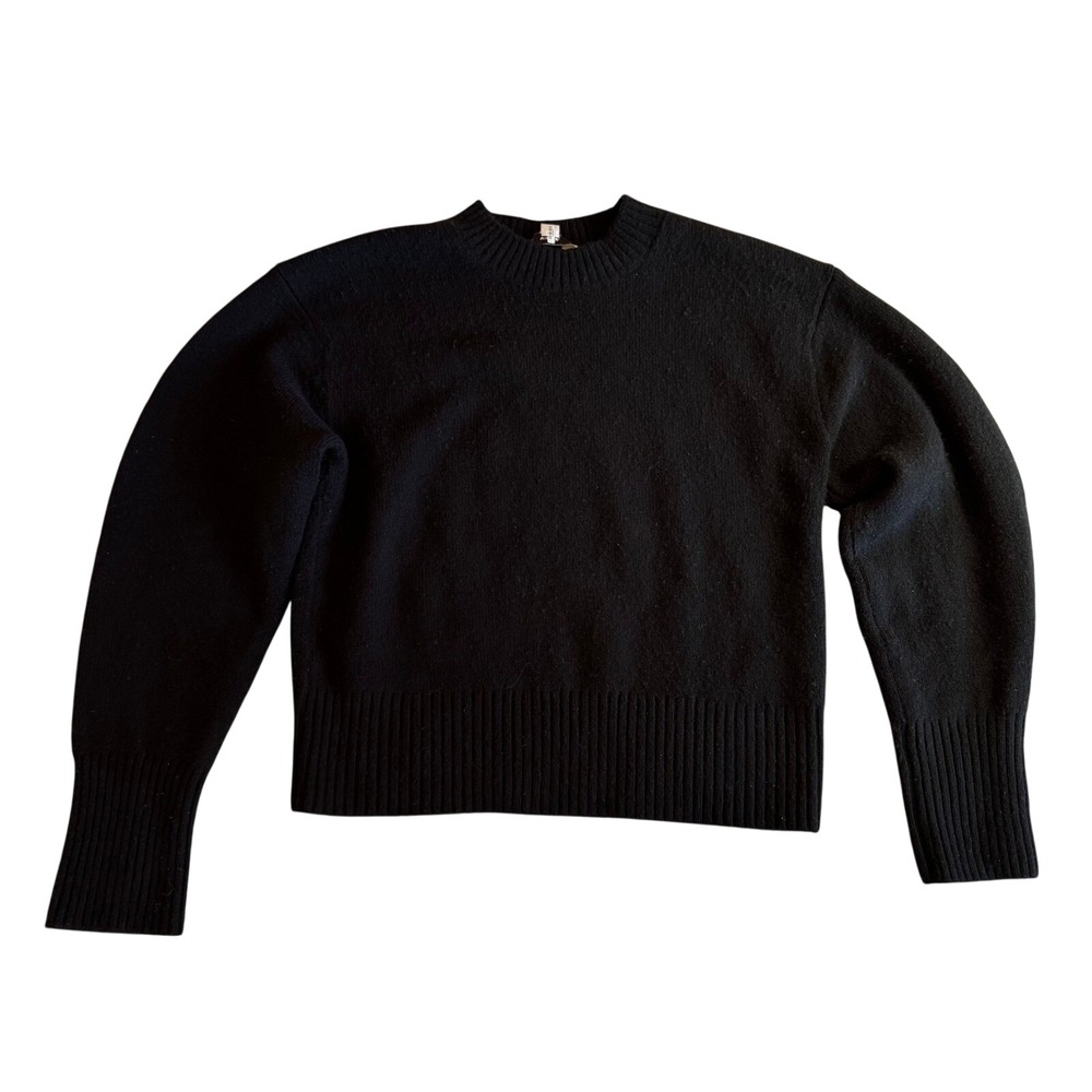 Vince Women's Wool Cashmere‎ Blend Crew Neck Sweater, Black, Size S Petite